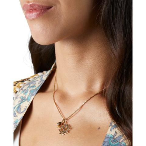 Rituals Tiger Eye Pendant Necklace Gold Plated