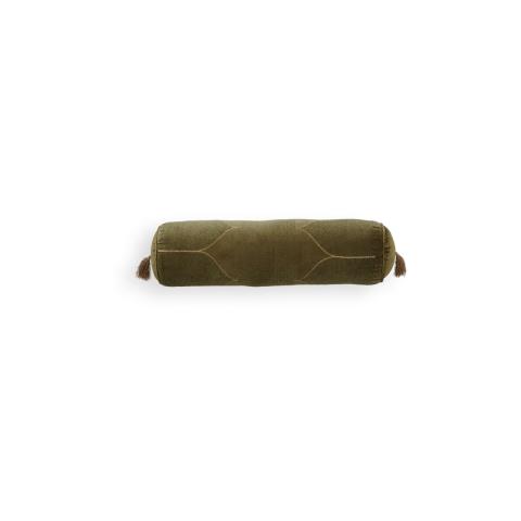 Rituals Vellore Cotton Velvet Bolster Cushion Moss Green