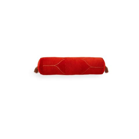 Rituals Vellore Cotton Velvet Bolster Cushion Warm Orange