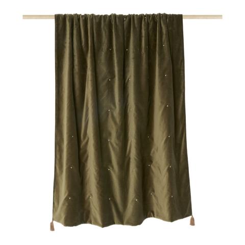 Rituals Vellore Cotton Velvet Throw 180x140cm Moss Green