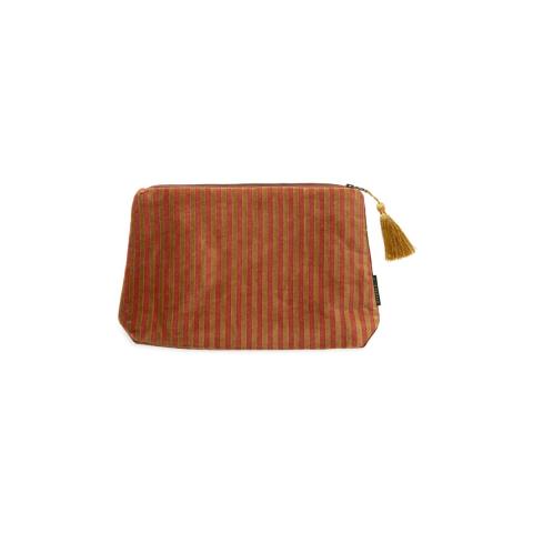 Rituals Vellore Medium Cotton Velvet Pouch Sand Stripe