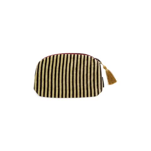 Rituals Vellore Small Cotton Velvet Pouch Jade Green Stripe