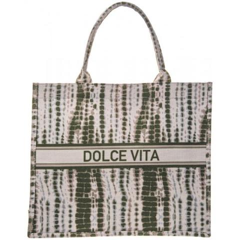 Sac de plage vert & beige Dolce Vita Stella Green