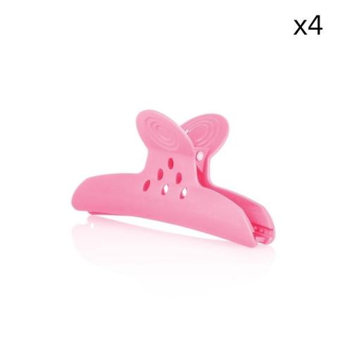Sachet de 4 pinces à mèches larges roses