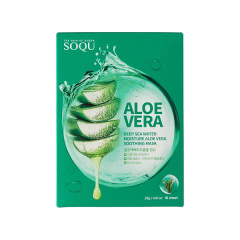 SOQU - Masque apaisant à l'aloe vera Deep Sea Water Moisture - 23g*10 sheets