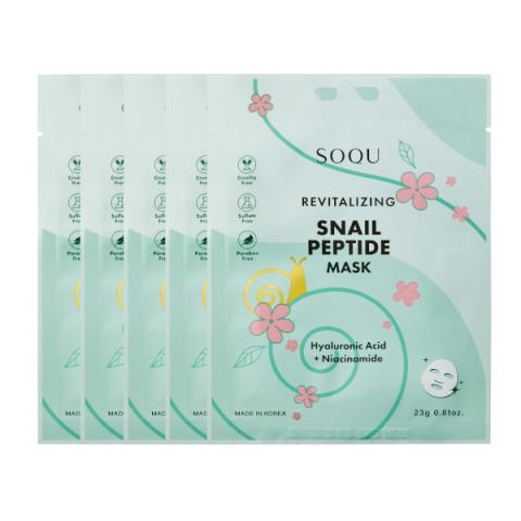 SOQU - Masque revitalisant aux peptides d'escargot - 23g*5 sheets