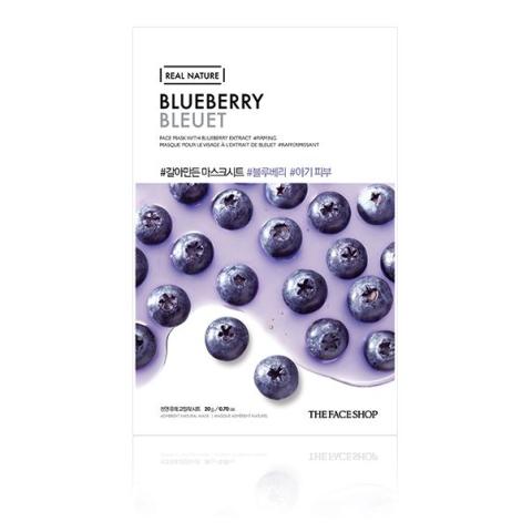 THE FACE SHOP - Nature réelle, Masque - Blueberry - 1pièce