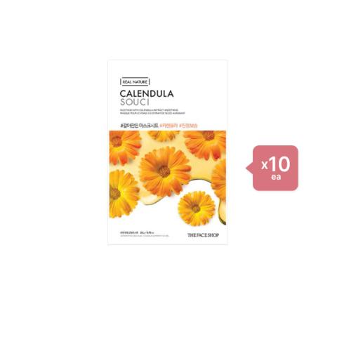 THE FACE SHOP - Real Nature Face Mask - Calendula - 1pc (10ea) Set