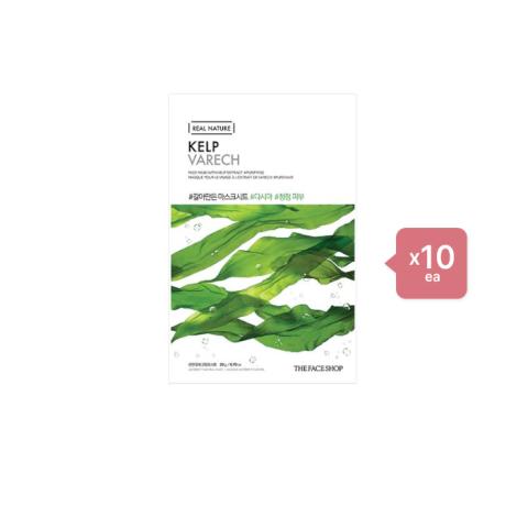 THE FACE SHOP - Real Nature Face Mask - Kelp - 1pc (10ea) Set