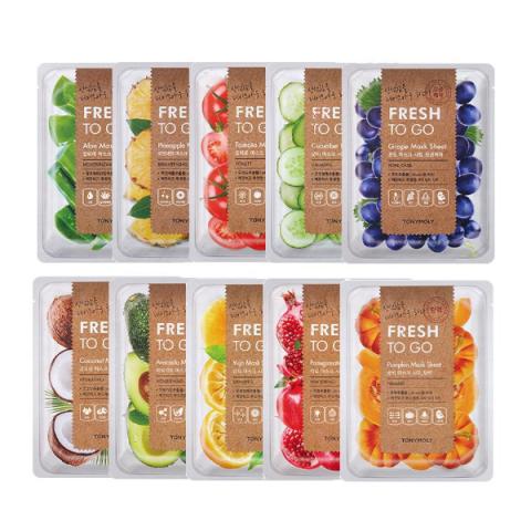 TONYMOLY - Feuille de masque Fresh To Go (saveur aléatoire) - 30pièces