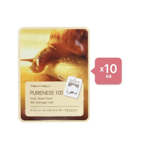 TONYMOLY - Set Feuille de masque Pureness 100 - Snail (10ea) Set