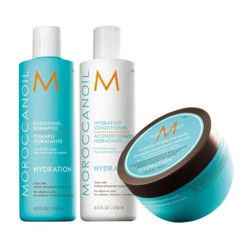 Trio Hydratation Intense : Shampooing 250 ml + Conditionneur 250 ml + Masque intense 250 ml Moroccanoil