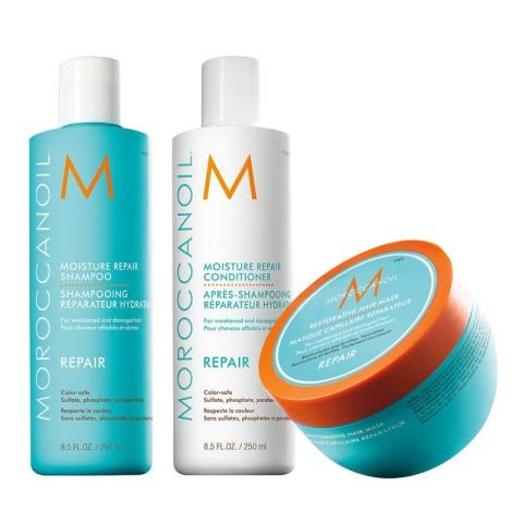 Trio Réparation : Shampooing 250 ml + Conditionneur 250 ml + Masque 250 ml Moroccanoil