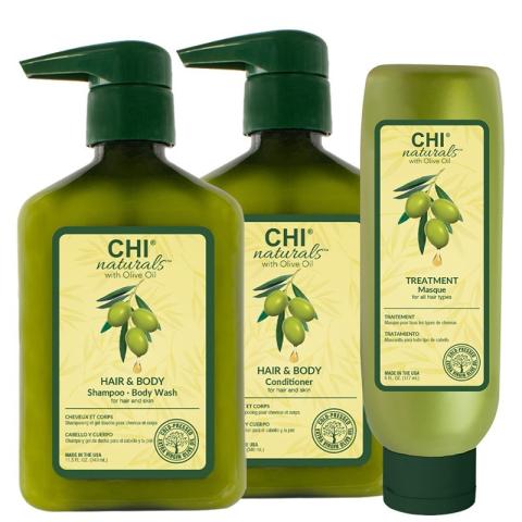 Trio shampooing + conditionneur + masque Naturals CHI