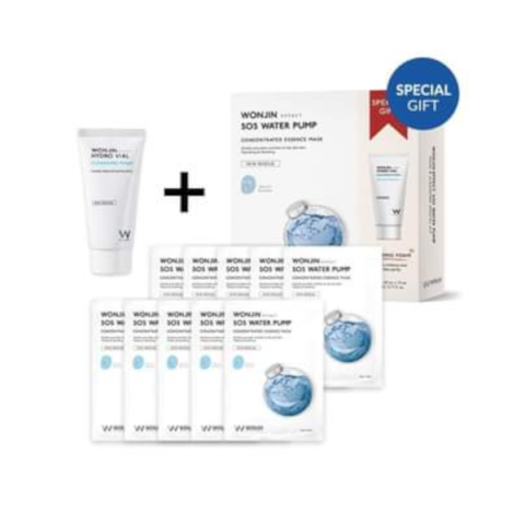 Wonjin - SOS Water Pump Mask & Cleansing Special Kit - 10ea + 80ml